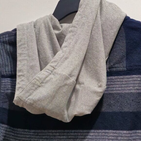 VSTR Men's/Adult Lightweight Flannel Jacket Hoodie - Large - Blue/Gray - Picture 10 of 15